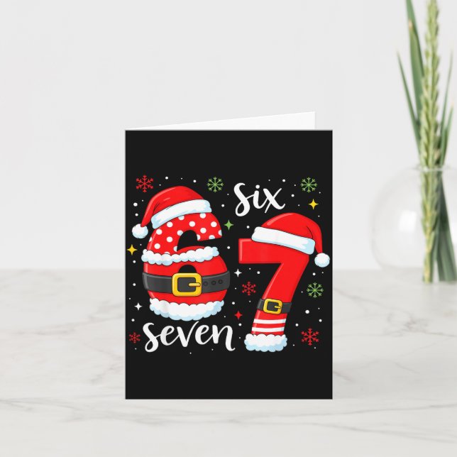 67 Meme Six Seven Santa 6 7 Funny Christmas Boys K Card (Front)