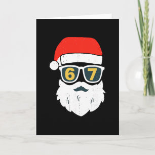 67 Meme Six Seven Santa Face Kids Men Boys Girls C Card