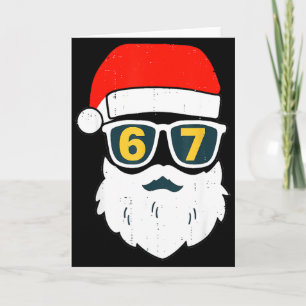 67 Meme Six Seven Santa Face Kids Men Boys Girls C Card