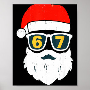 67 Meme Six Seven Santa Face Kids Men Boys Girls C Poster