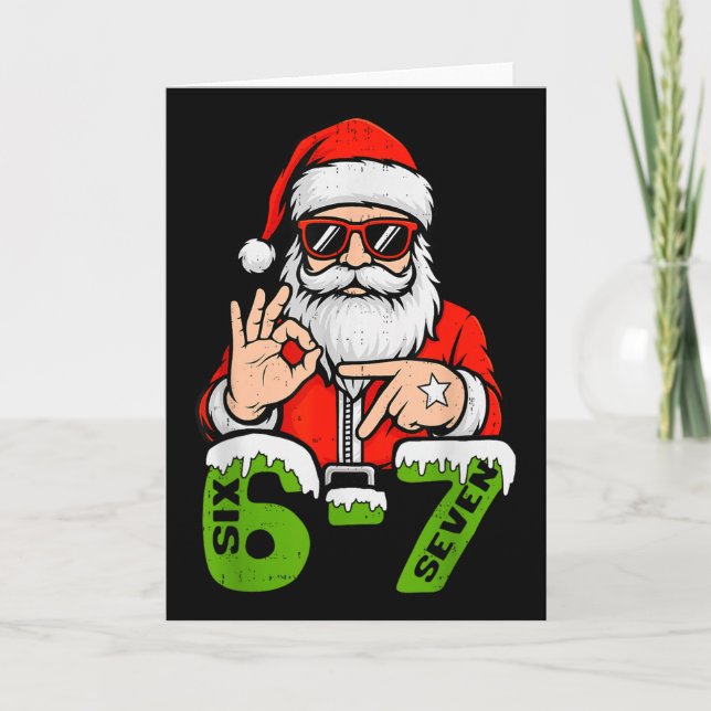 67 Meme Six Seven Santa Funny Christmas Gen Z Alph Card (Front)