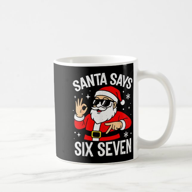 67 Meme Six Seven Santa Funny Christmas Gen Z Alph Coffee Mug (Right)