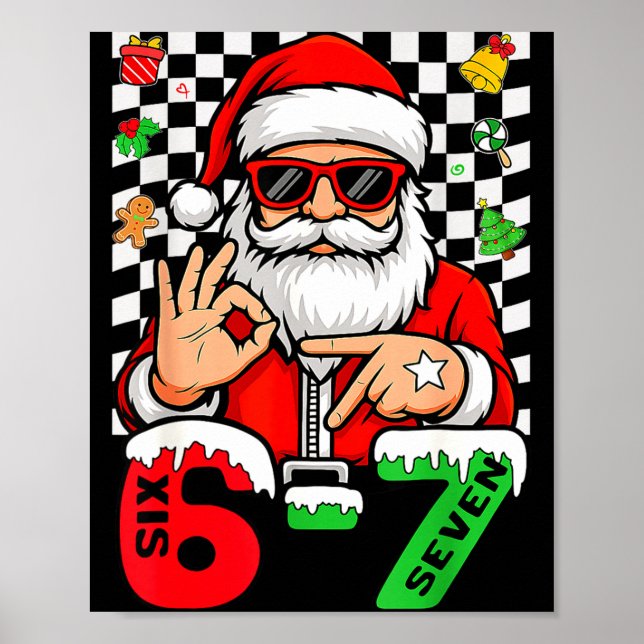 67 Meme Six Seven Santa Xmas Christmas Men Women B Poster (Front)