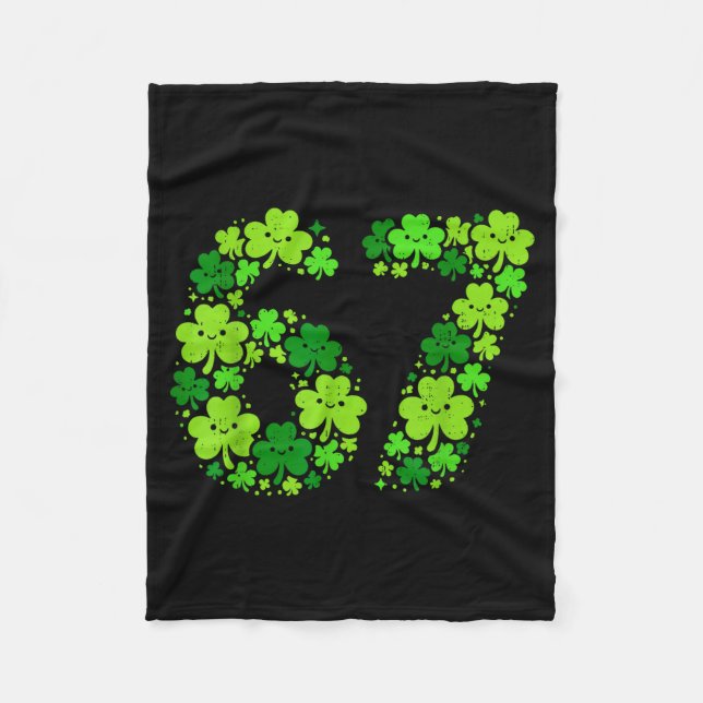 67 meme six seven shamrock st patricks day boy tee fleece blanket (Front)