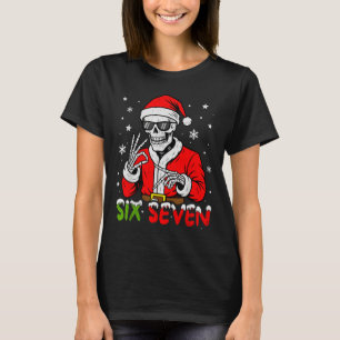67 Meme Six Seven Skeleton Santa Funny Christmas G T-Shirt