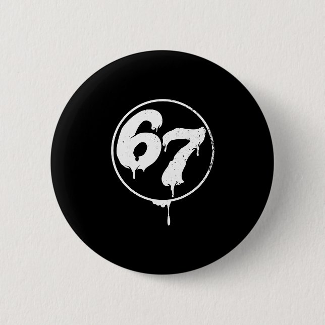 67 Meme Six Seven Urn Graffiti Style  6 Cm Round Badge (Front)