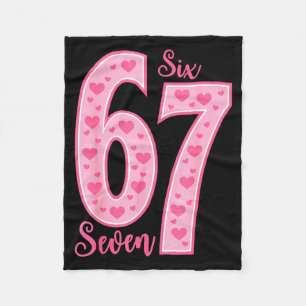 67 Meme Six Seven Valentine's Days Fleece Blanket