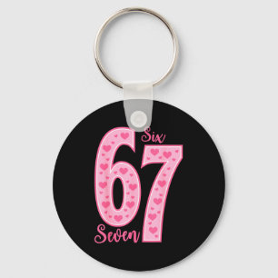 67 Meme Six Seven Valentines Days Key Ring