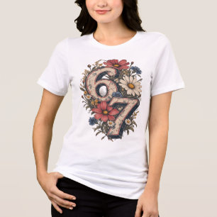 67 Meme Six Seven Women’s T-Shirt   Funny 6-7 Vira Tri-Blend Shirt