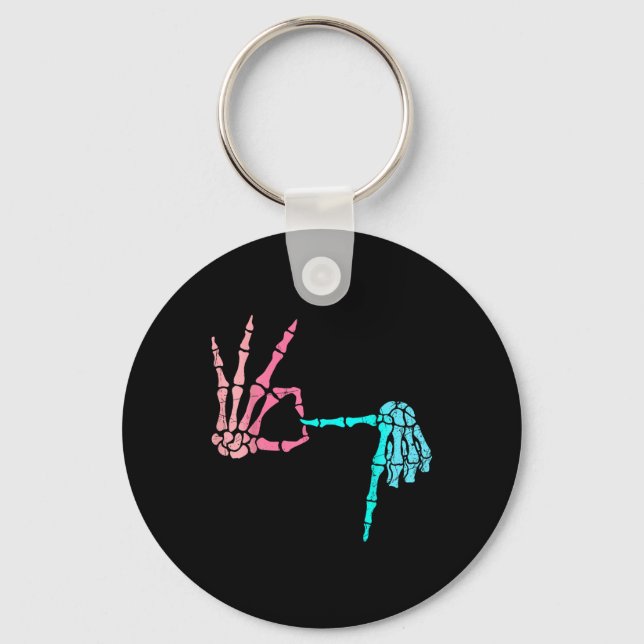 67 Meme Skeleton Drip Ice Cream 67 Baseball Lifest Key Ring (Front)