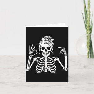 67 Meme Skeleton Hand 6 7 Halloween Six Seven Card