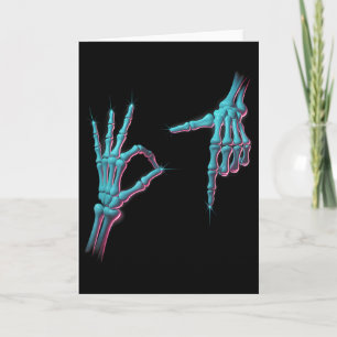 67 Meme Skeleton Hand 6 7 Halloween Six Seven Funn Card