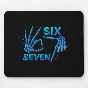 67 Meme Skeleton Hand 6 7 Halloween Six Seven Funn Mouse Mat