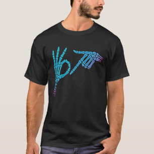 67 Meme Skeleton Hand 6 7 Halloween Six Seven Funn T-Shirt