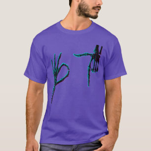 67 Meme Skeleton Hand 6 7 Halloween Six Seven Funn T-Shirt