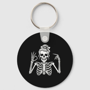 67 Meme Skeleton Hand 6 7 Halloween Six Seven Key Ring