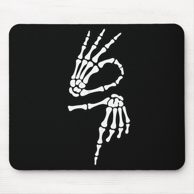 67 Meme Skeleton Hand 6 7 Halloween Six Seven  Mouse Mat (Front)
