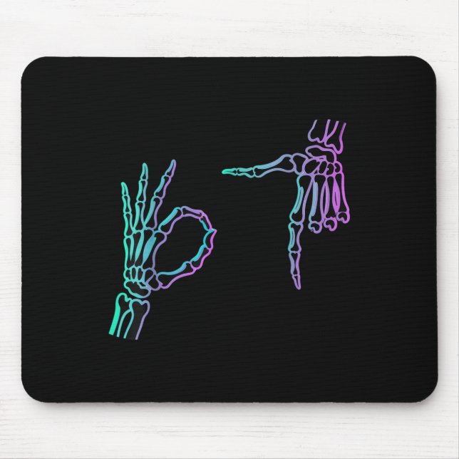 67 Meme Skeleton Hand 6 7 Halloween Six Seven  Mouse Mat (Front)