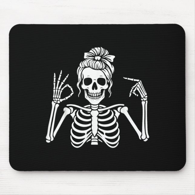 67 Meme Skeleton Hand 6 7 Halloween Six Seven Mouse Mat (Front)