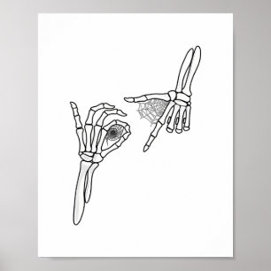 67 Meme Skeleton Hand 6 7 Halloween Six Seven Poster
