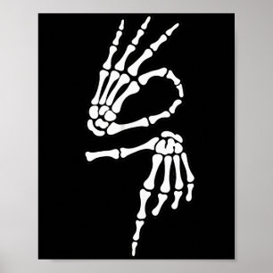 67 Meme Skeleton Hand 6 7 Halloween Six Seven Poster