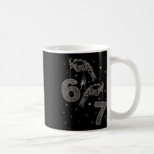 67 Meme Skeleton Hand Funny Halloween Six Seven Te Coffee Mug
