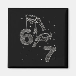 67 Meme Skeleton Hand Funny Halloween Six Seven Te Magnet