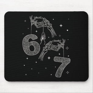 67 Meme Skeleton Hand Funny Halloween Six Seven Te Mouse Mat