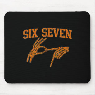 67 Meme Skeleton Hand Halloween Haunted 6 7 Six Se Mouse Mat