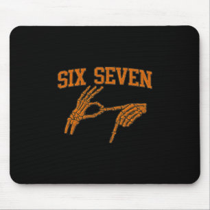 67 Meme Skeleton Hand Halloween Haunted 6 7 Six Se Mouse Mat