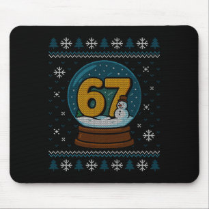 67 Meme Snow Globe Christmas Ugly Sweater Xmas Cel Mouse Mat