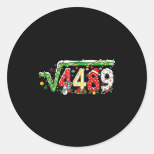 67 Meme Square Root 4489 Christmas Family Matching Classic Round Sticker