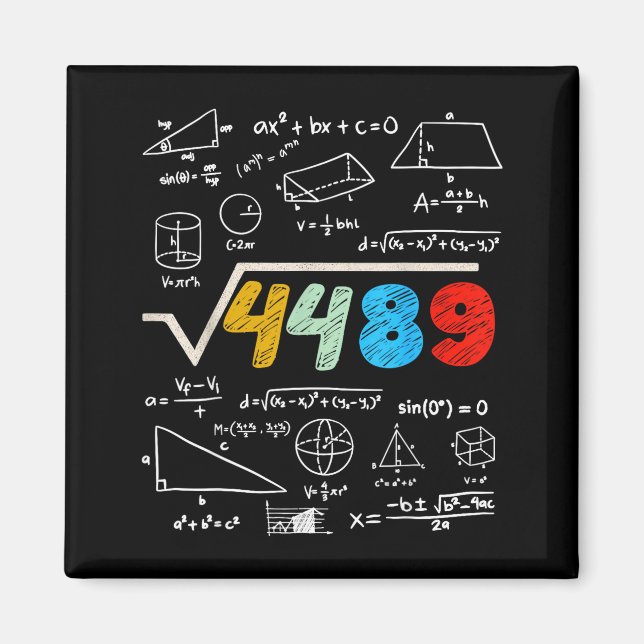 67 Meme Square Root 4489 Do The Math Funny Birthda Magnet (Front)