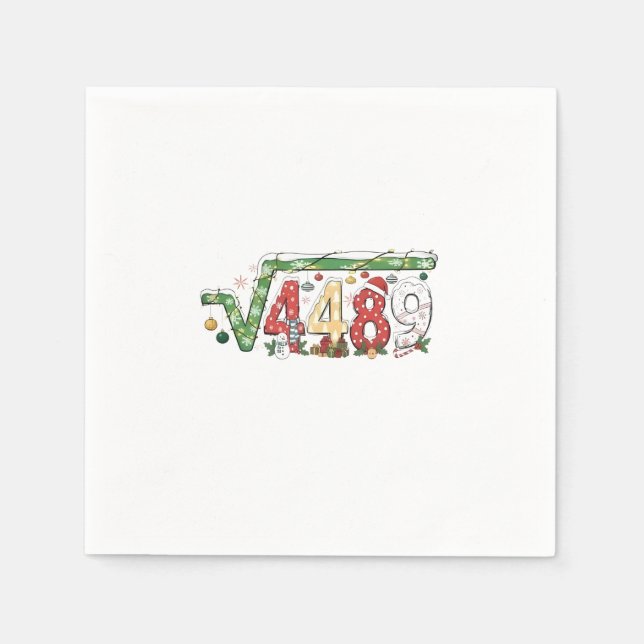 67 Meme Square Root 4489 Six Seven Math Christmas Napkin (Front)