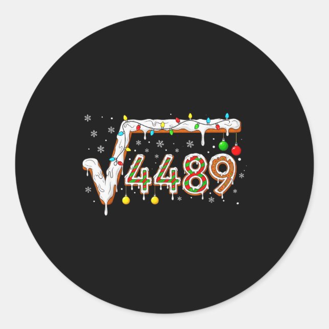 67 Meme Square Root 4489 Slang Math Teacher Funny  Classic Round Sticker (Front)