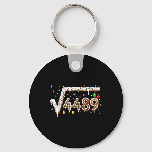 67 Meme Square Root 4489 Slang Math Teacher Funny  Key Ring (Front)