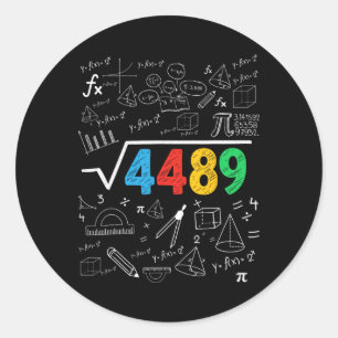 67 Meme Square Root 4489 Slang Six Seven Math Teac Classic Round Sticker