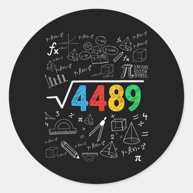 67 Meme Square Root 4489 Slang Six Seven Math Teac Classic Round Sticker (Front)
