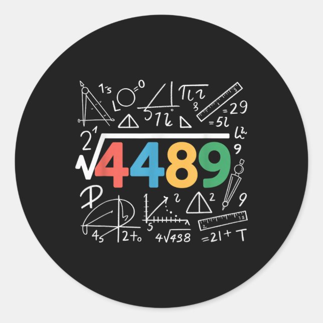 67 Meme Square Root 4489 Slang Six Seven Math Teac Classic Round Sticker (Front)