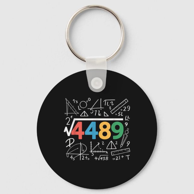 67 Meme Square Root 4489 Slang Six Seven Math Teac Key Ring (Front)