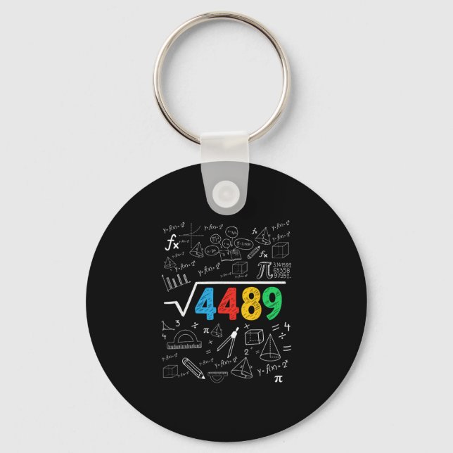 67 Meme Square Root 4489 Slang Six Seven Math Teac Key Ring (Front)