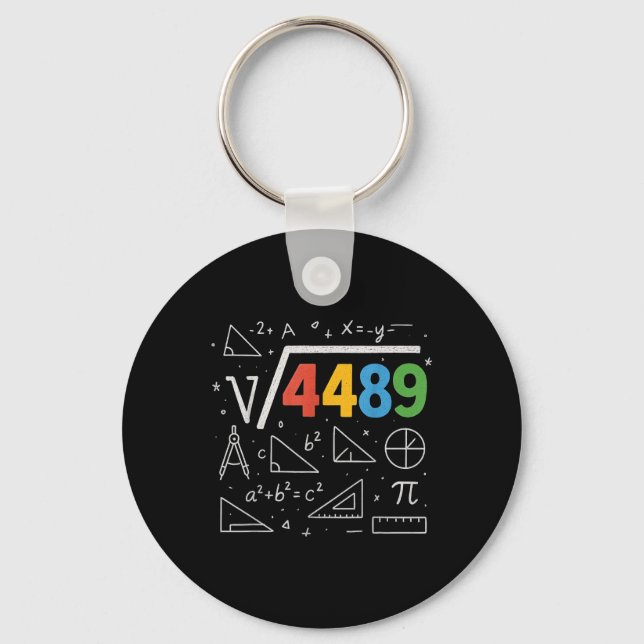 67 Meme Square Root 4489 Slang Six Seven Math Teac Key Ring (Front)