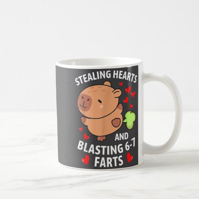 67 Meme Stealing Hearts Valentine's Day Capybara K Coffee Mug (Right)