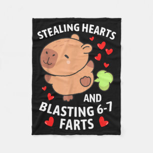67 Meme Stealing Hearts Valentine's Day Capybara K Fleece Blanket