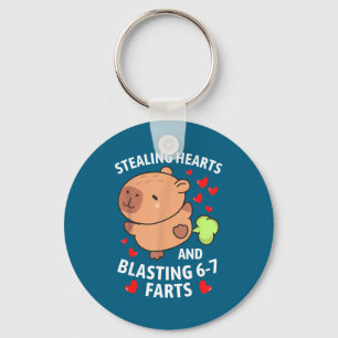 67 Meme Stealing Hearts Valentine's Day Capybara K Key Ring