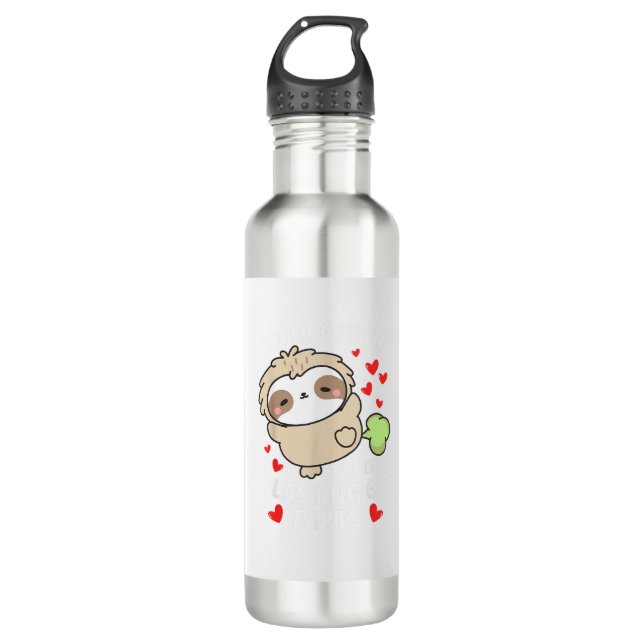 67 Meme Stealing Hearts Valentine's Day Sloth Kids 710 Ml Water Bottle (Front)