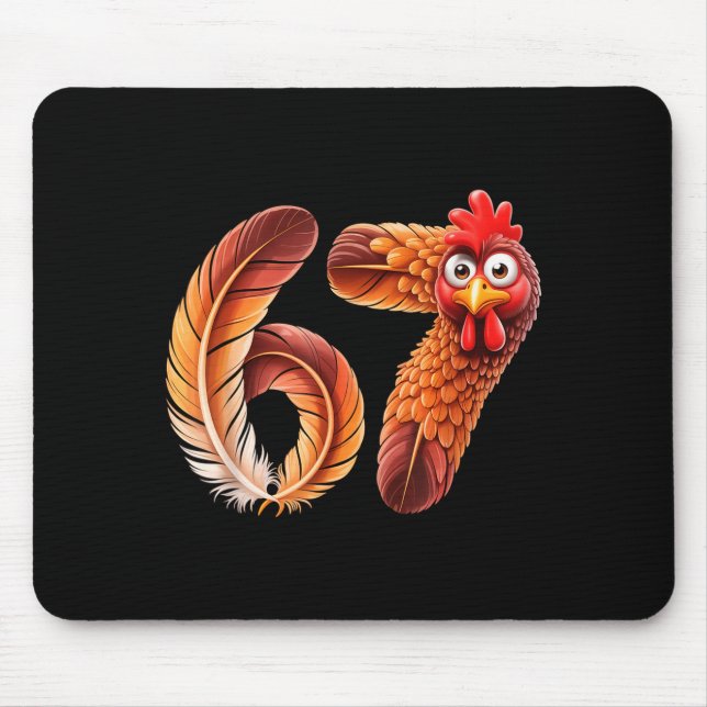 67 Meme Thanksgiving Turkey Day Funny Holiday Six  Mouse Mat (Front)