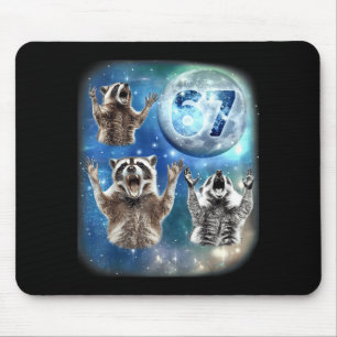 67 Meme Three Racoon Howling At The Moon 67 Mouse Mat