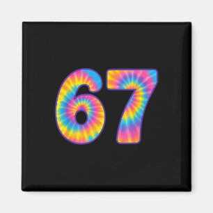67 Meme Tie Dye Retro Six Seven  Magnet