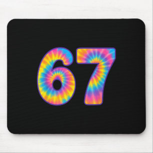 67 Meme Tie Dye Retro Six Seven Mouse Mat
